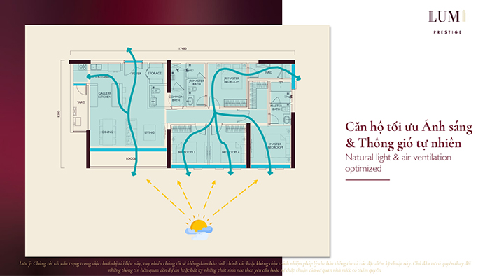 Layout tối ưu ánh sáng và lưu thông gió tự nhiên