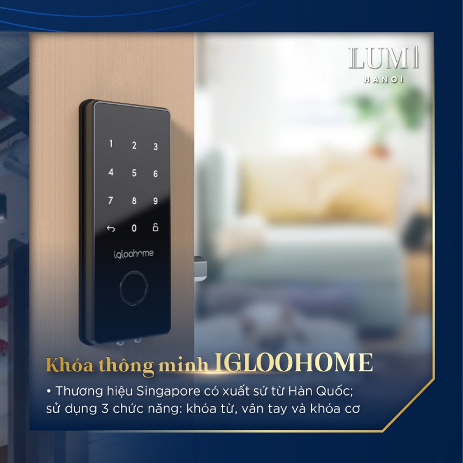 Cửa chống cháy gỗ công nghiệp, cửa sử dụng khóa thông minh thương hiệu IGLOOHOME